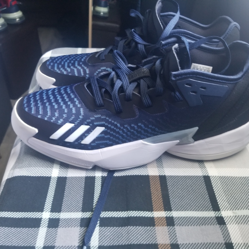 Adidas Blue and White Sneakers with Cushioned Midsole